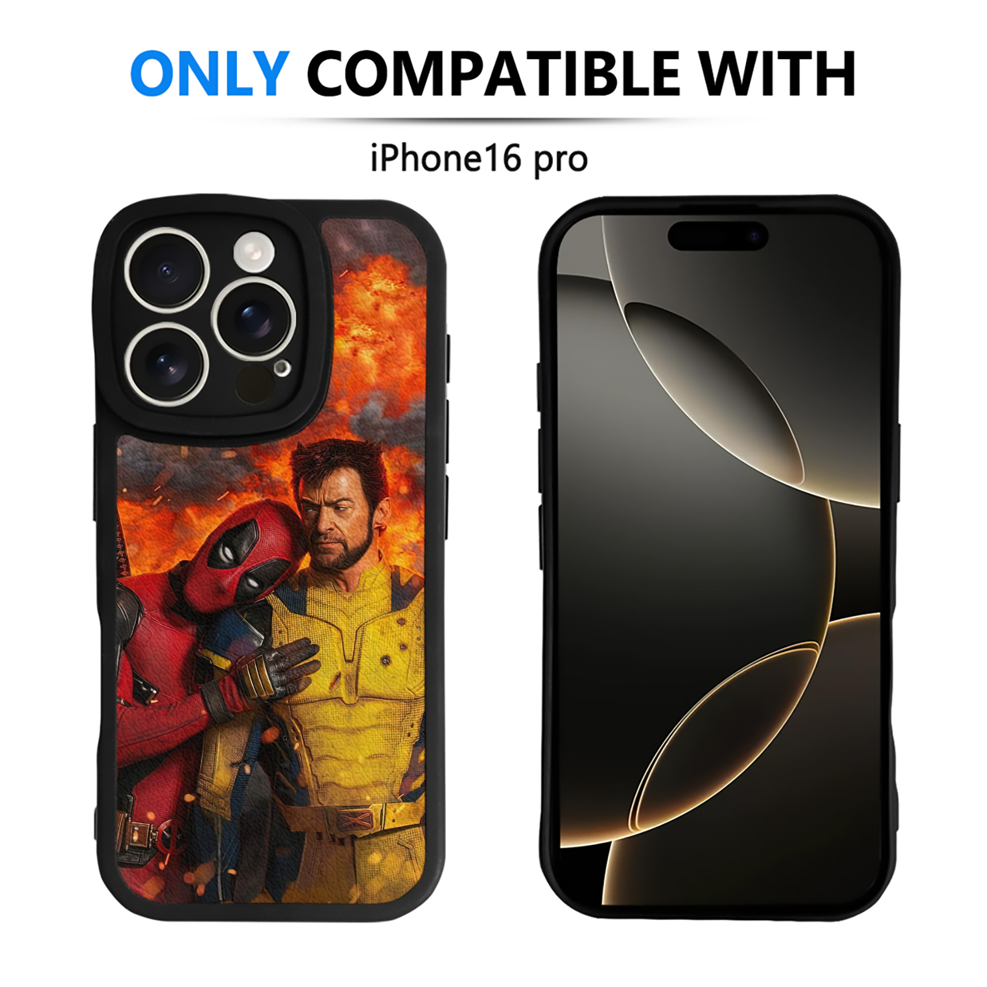 （画像用） Deadpool デッドプール 【iPhone 16シリーズ対応】シリコンスマホケース（レザー調） 材質：シリコン